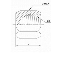美制JIC螺紋37°接頭螺母0304-C系列結構圖